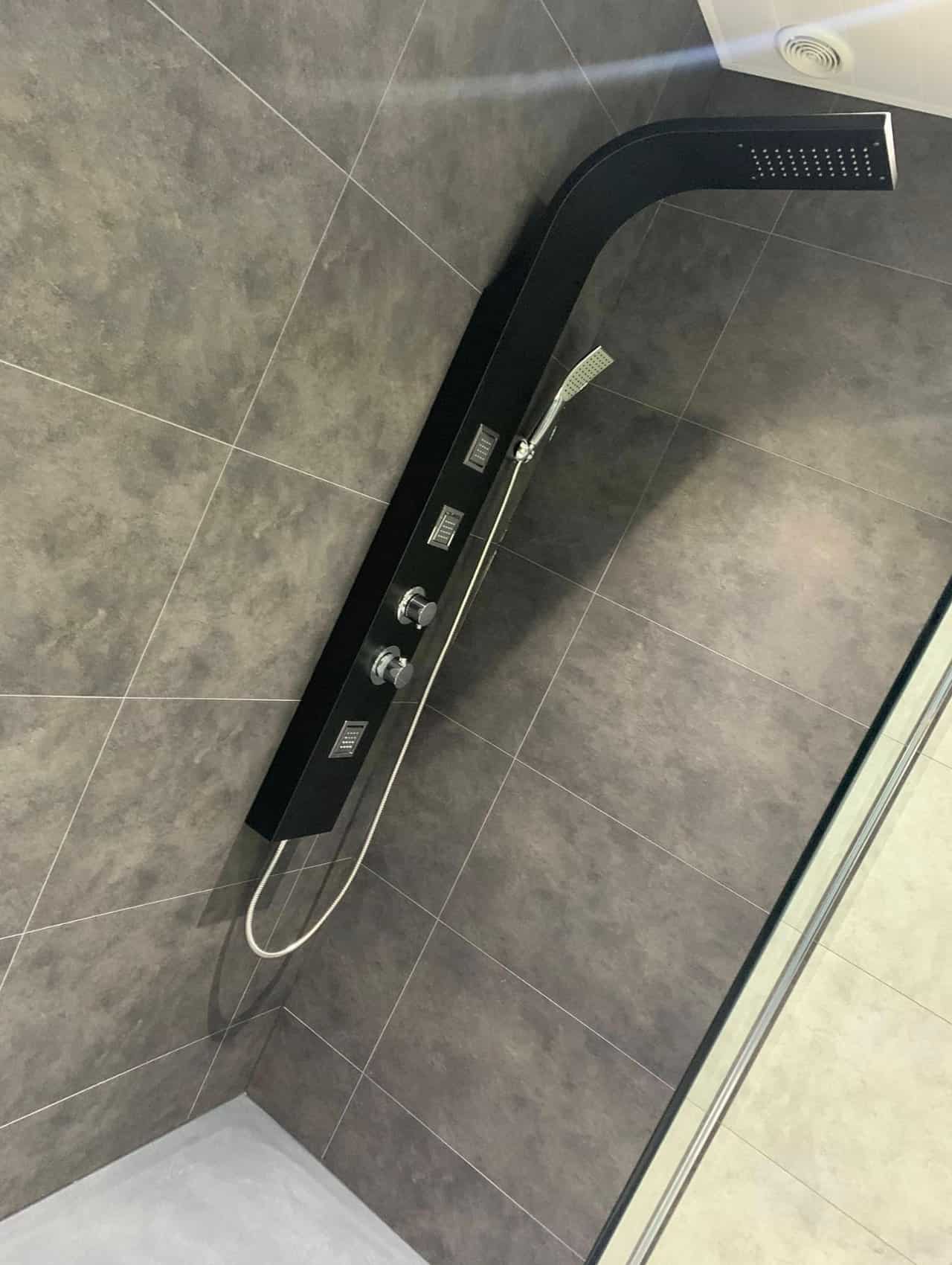 Photo of Audio Visual Bathroom Solution in situ showing a TV Screen fitted over the bath